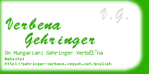 verbena gehringer business card